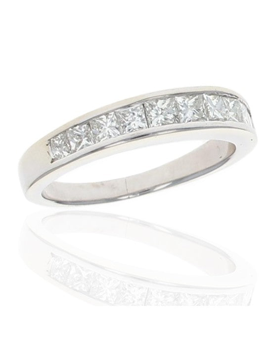 Princess Cut Diamond Band in White Gold