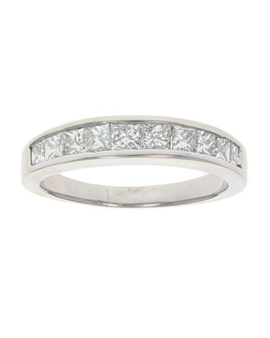 Princess Cut Diamond Band in White Gold