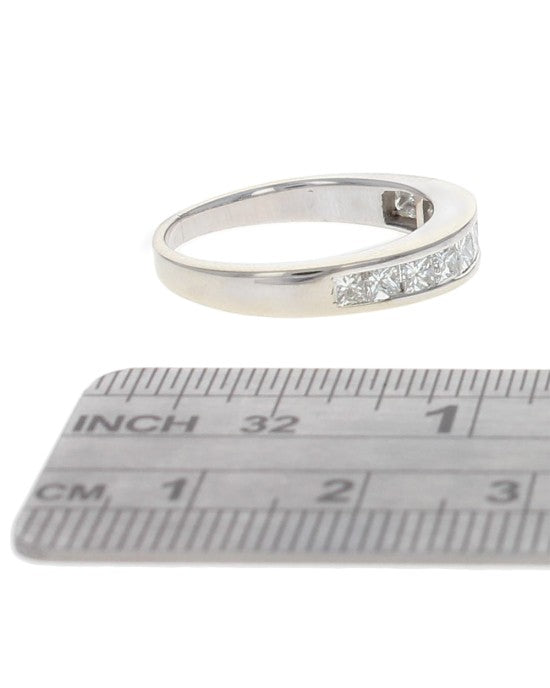 Princess Cut Diamond Band in White Gold