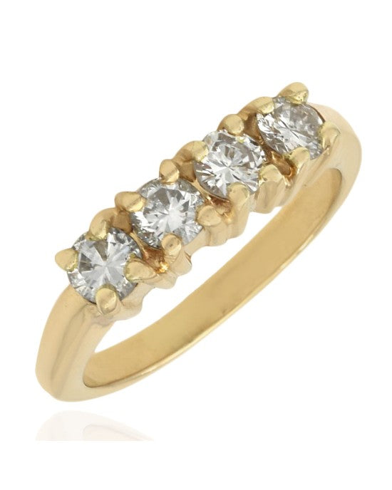 4 Stone Diamond Ring in Yellow Gold