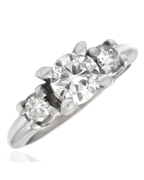 3 Stone Diamond Ring in White Gold