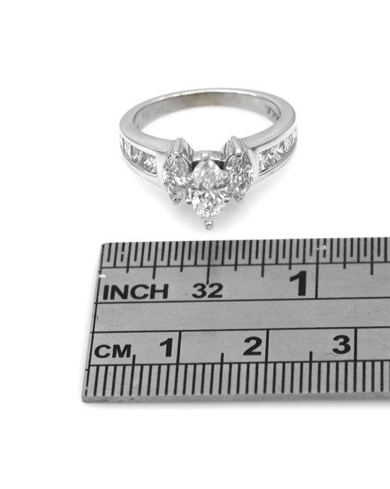 Marquise and Princess Diamond Engagement Ring