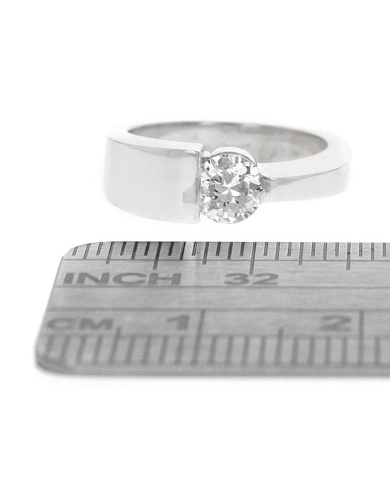 Diamond Solitaire Contemporary Ring with Square Shank