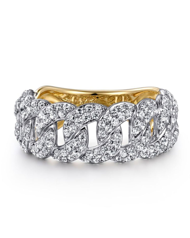 Gabriel & Co. Lusso Diamond Chain Link Motif Ring