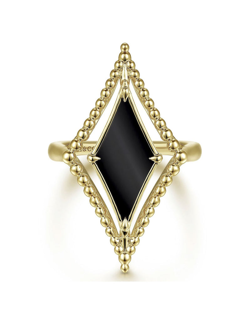 Gabriel & Co. Bujukan Black Onyx Rhombus Ring