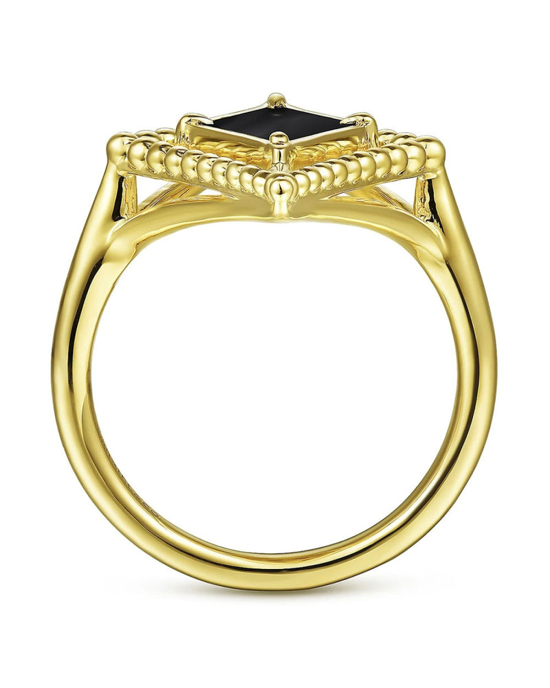 Gabriel & Co. Bujukan Black Onyx Rhombus Ring