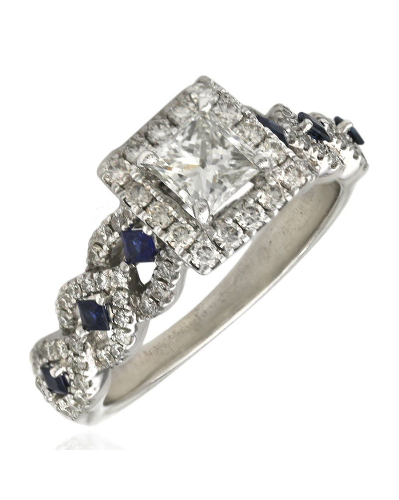 Vera Wang Love Collection Diamond and Sapphire Engagement Ring