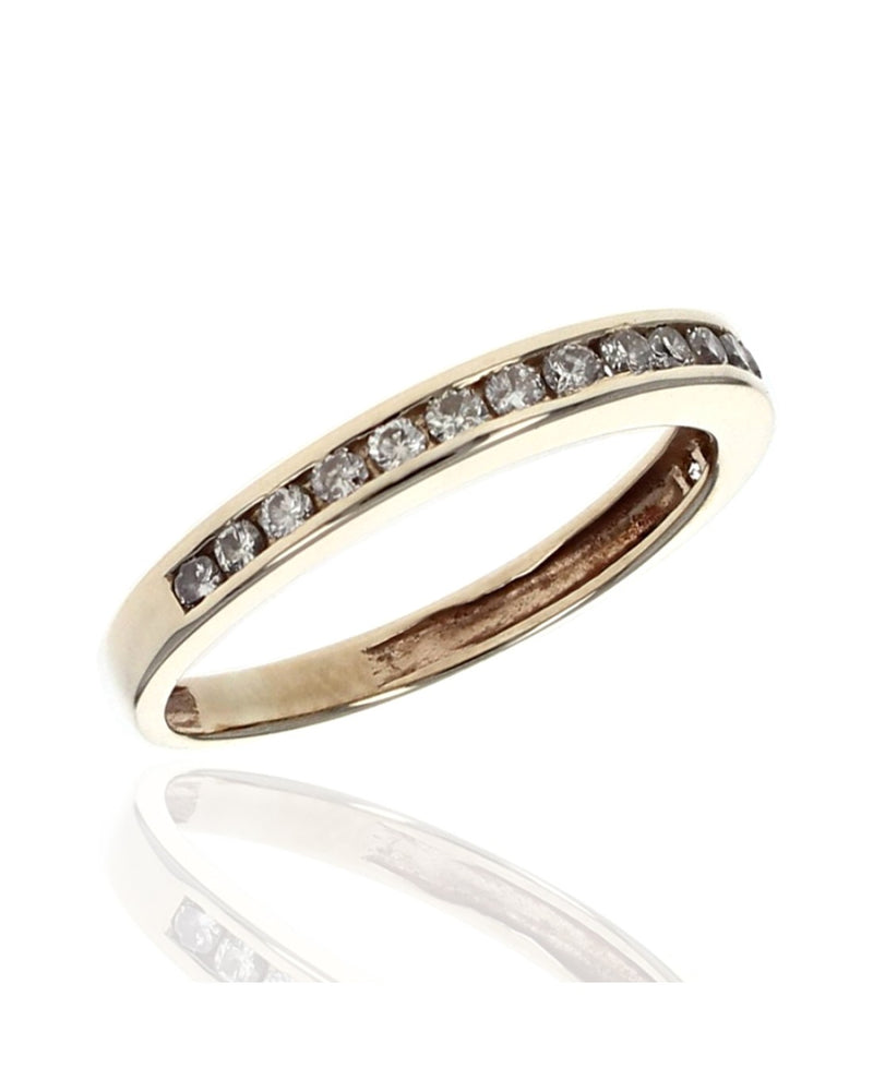 Channel Set Round Diamond Band in Yellow Gold