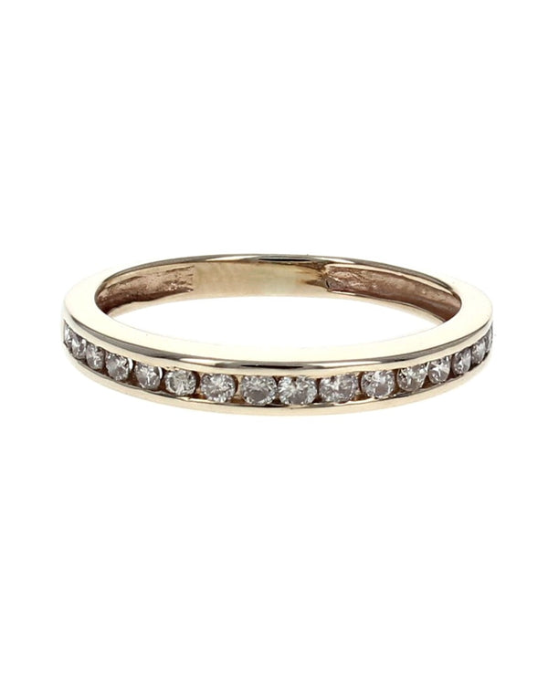 Channel Set Round Diamond Band in Yellow Gold