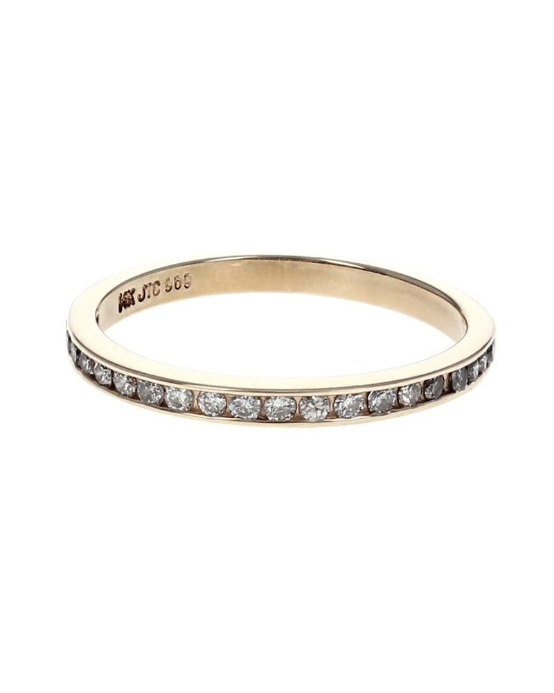 Channel Set Diamond Thin Band in Yellow Gold