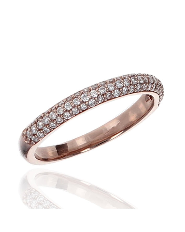 Diamond Pave Wedding Band in Rose Gold