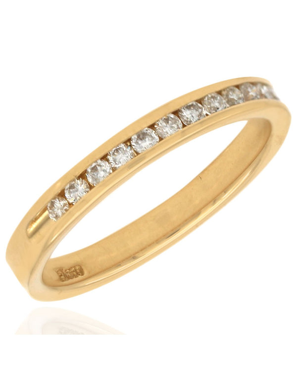 Thin Diamond Band in Yellow Gold