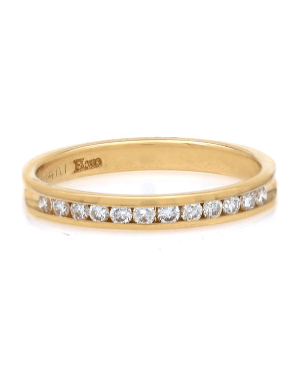 Thin Diamond Band in Yellow Gold