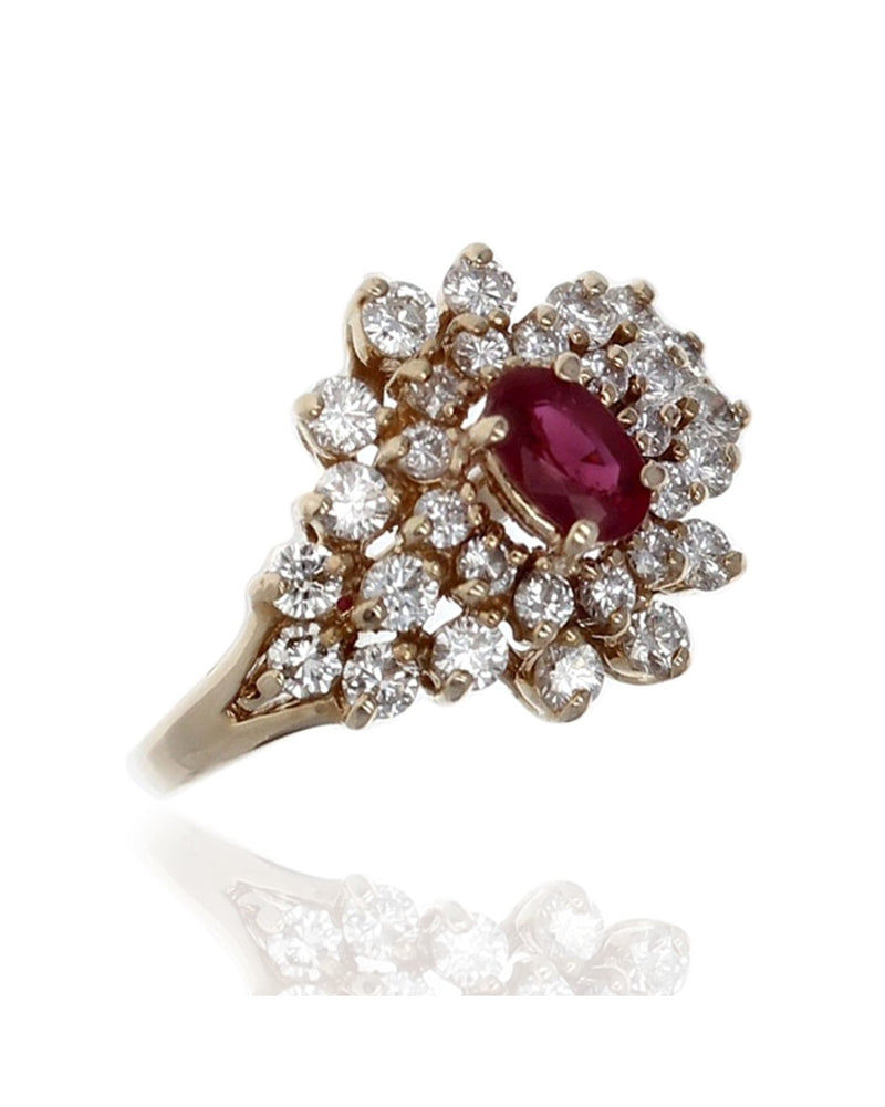 Ruby and Diamond Fashion Ring in Yellow Gold