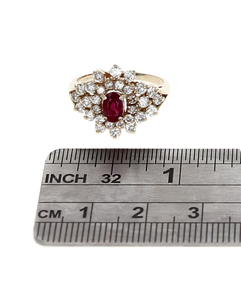 Ruby and Diamond Fashion Ring in Yellow Gold