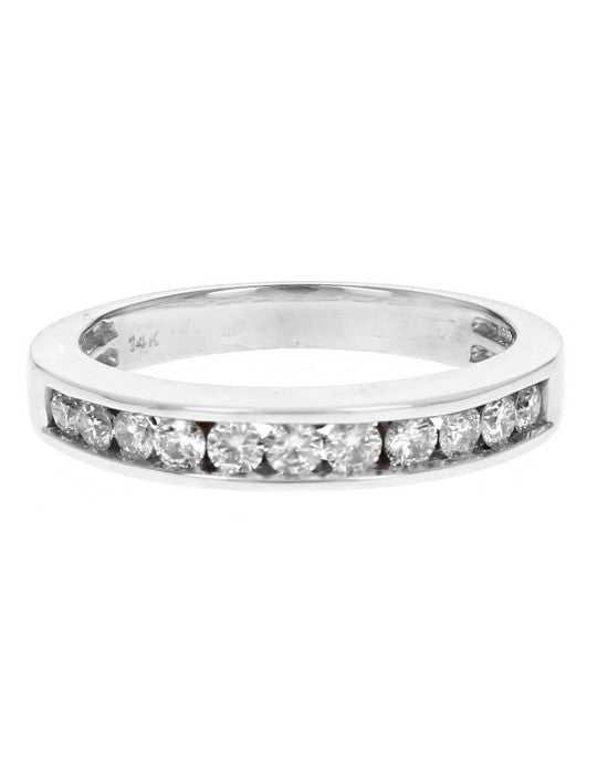 Channel Set Diamond Band in White Gold