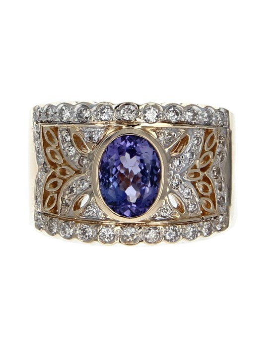 Le Vian Oval Tanzanite and Round Diamond Ring