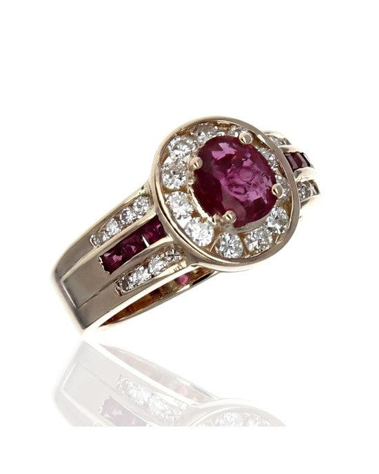 Ruby and Diamond Fashion Ring in Yellow Gold