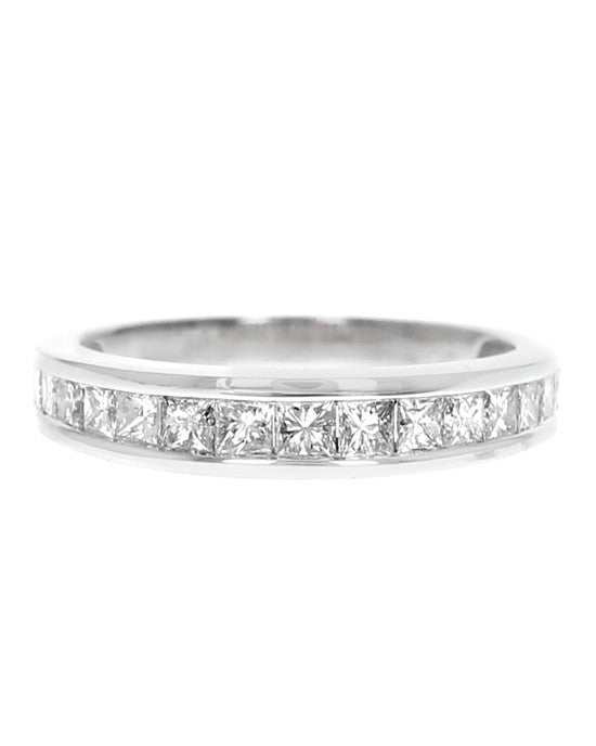 Princess Diamond Tapered Band in White Gold