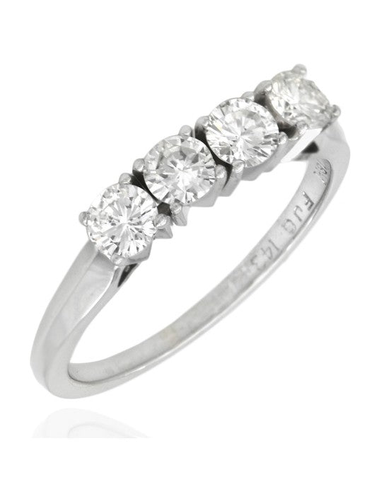 4 Stone Diamond Ring in White Gold