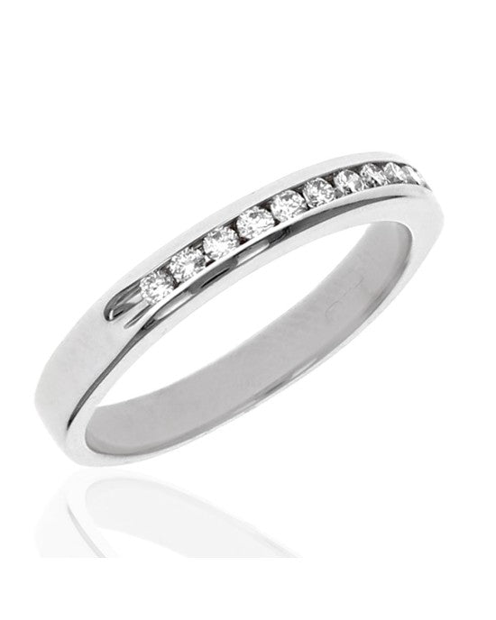 Channel Set Diamond Band in White Gold