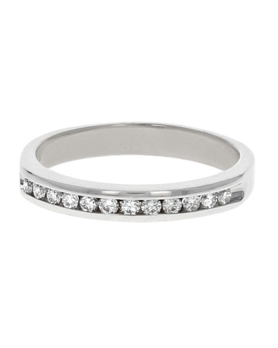 Channel Set Diamond Band in White Gold