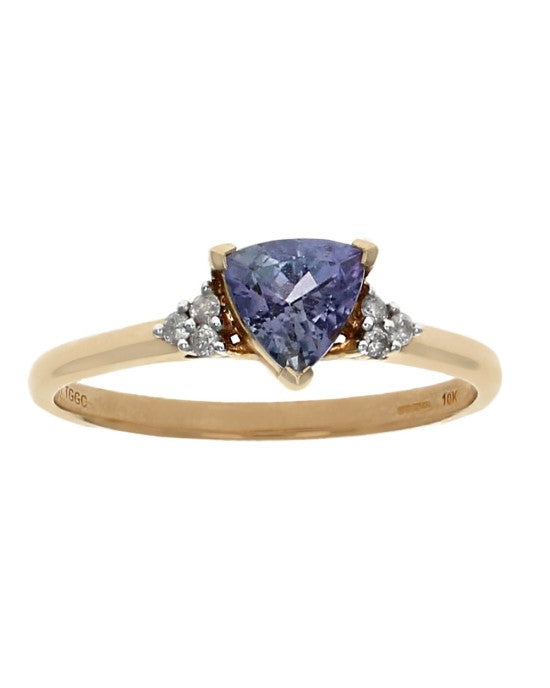 Tanzanite and Diamond Accent Ring in Yellow Gold