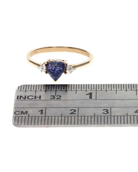 Tanzanite and Diamond Accent Ring in Yellow Gold