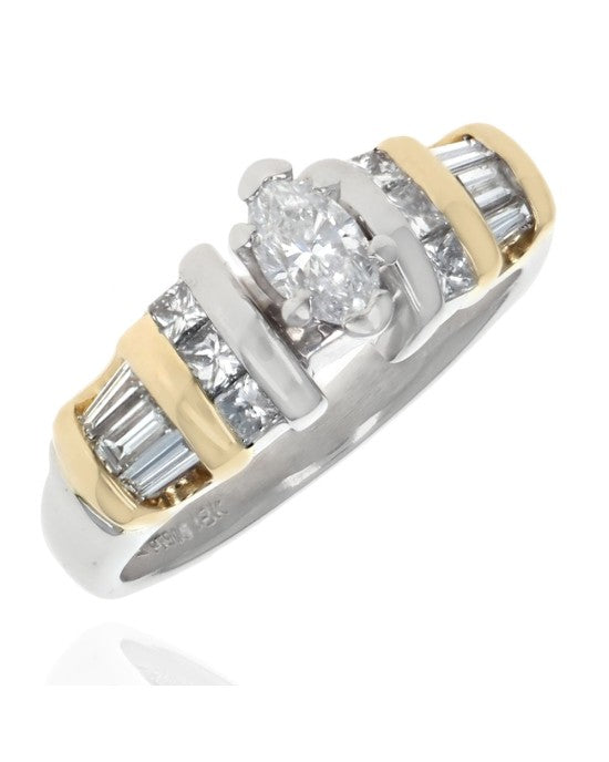 Marquise, Princess and Baguette Diamond Engagement Ring