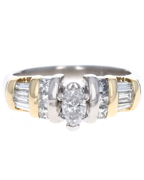 Marquise, Princess and Baguette Diamond Engagement Ring