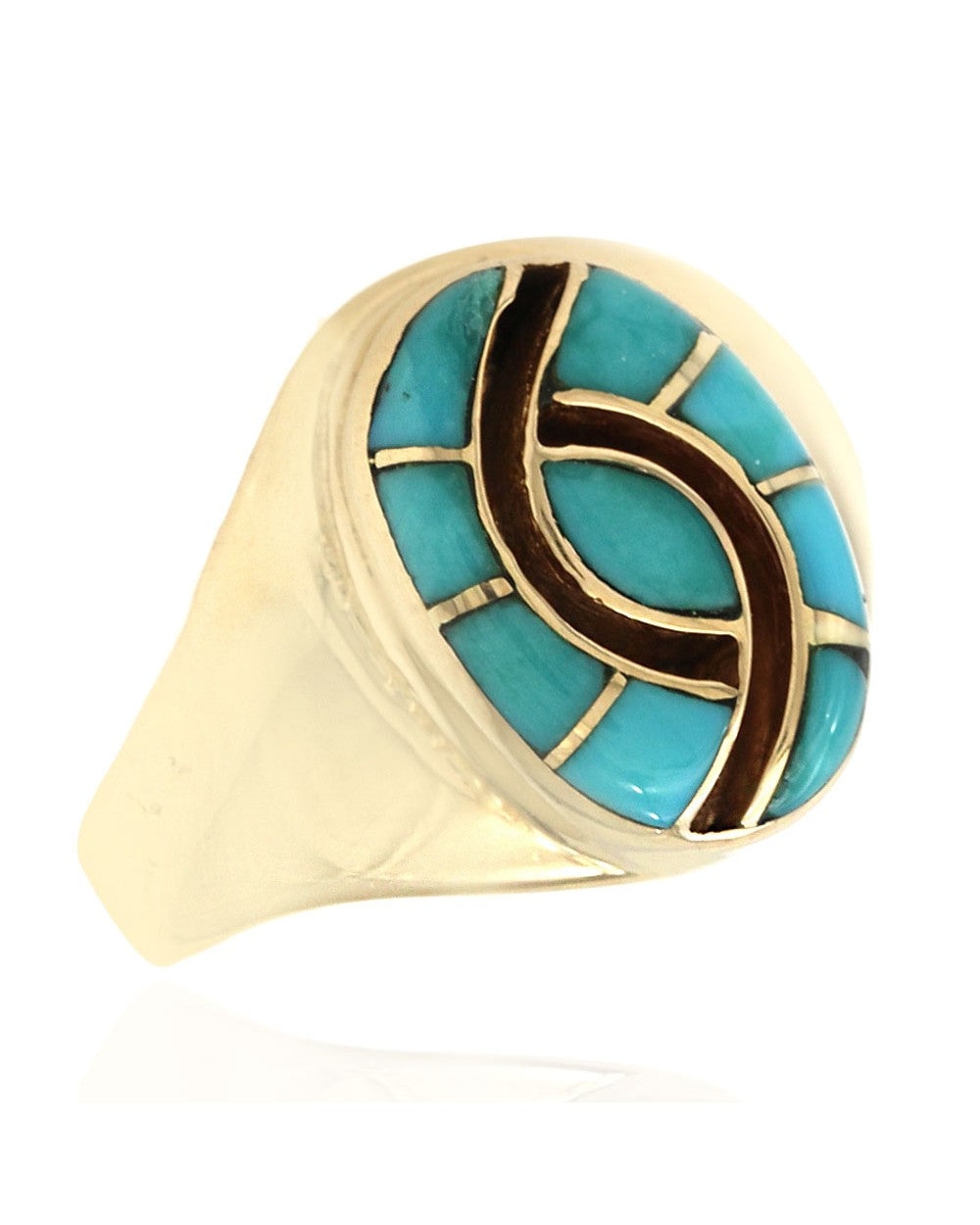 Turquoise Panel Inlay Tapered Ring – E.D. Marshall Jewelers™
