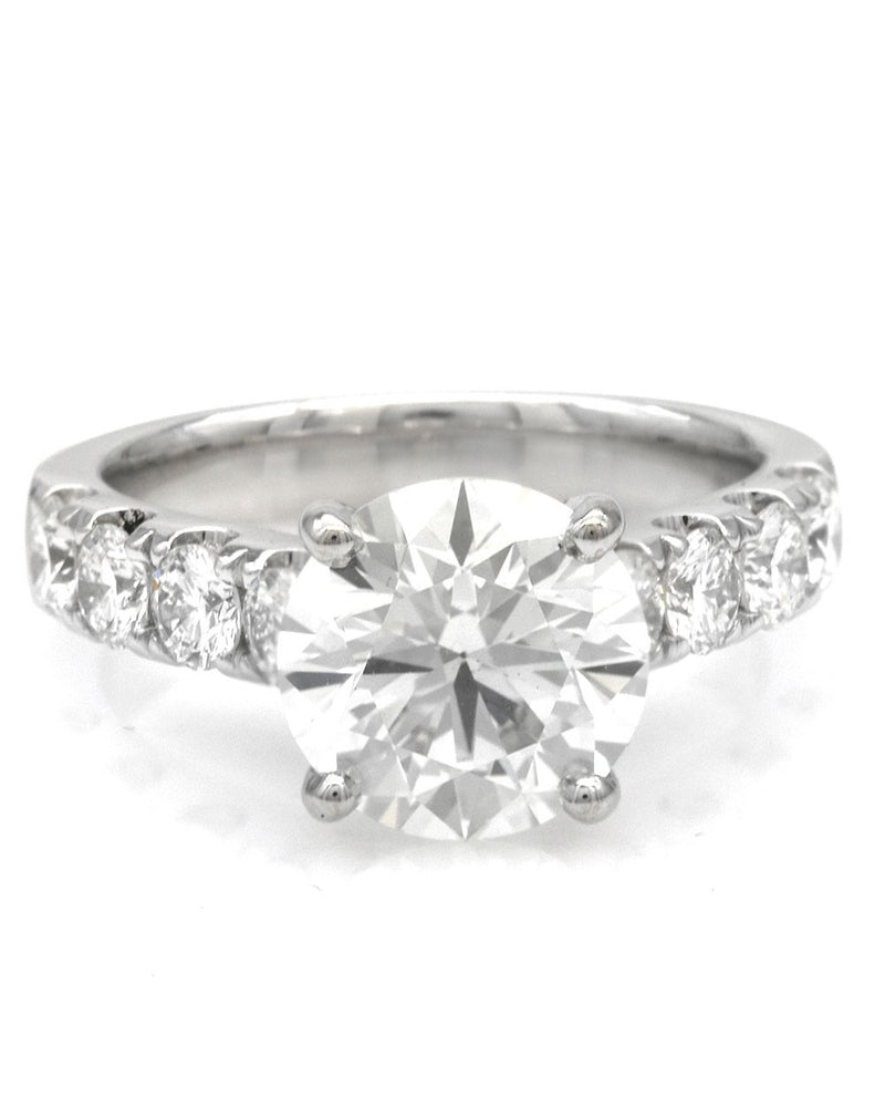 GIA Certified Round Brilliant Cut Diamond Solitaire Ring in 18KW