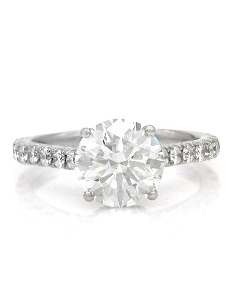 GIA Certified Round Brilliant Cut Diamond Solitaire Ring in 18KW