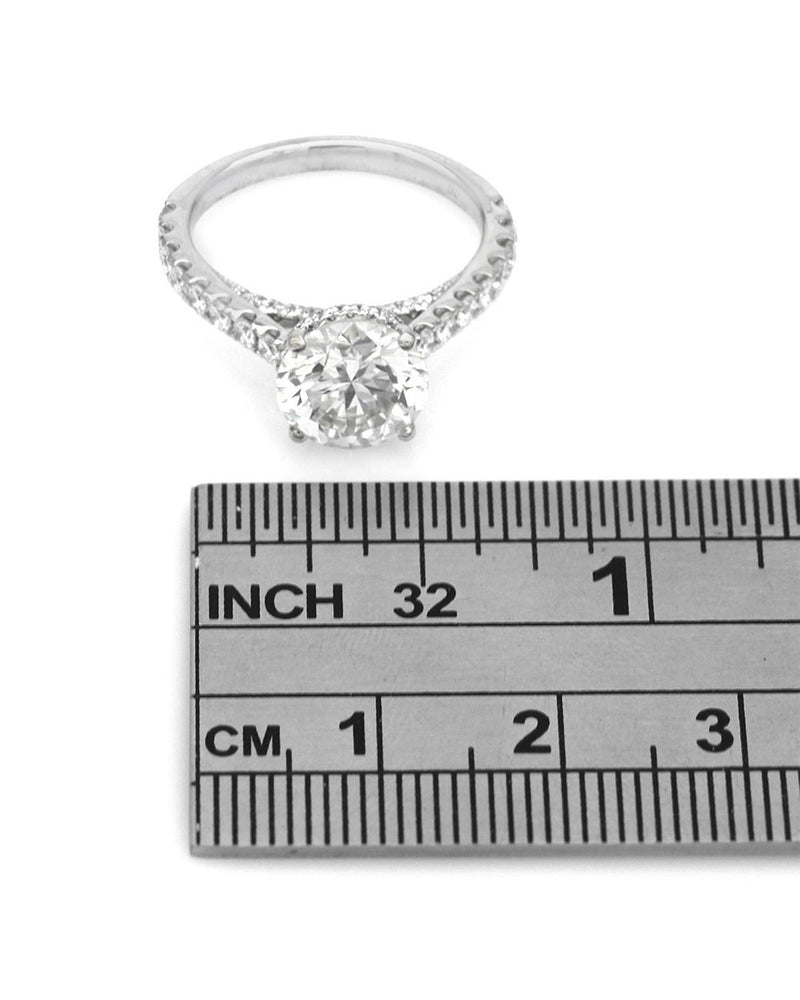 GIA Certified Round Brilliant Cut Diamond Solitaire Ring in 18KW