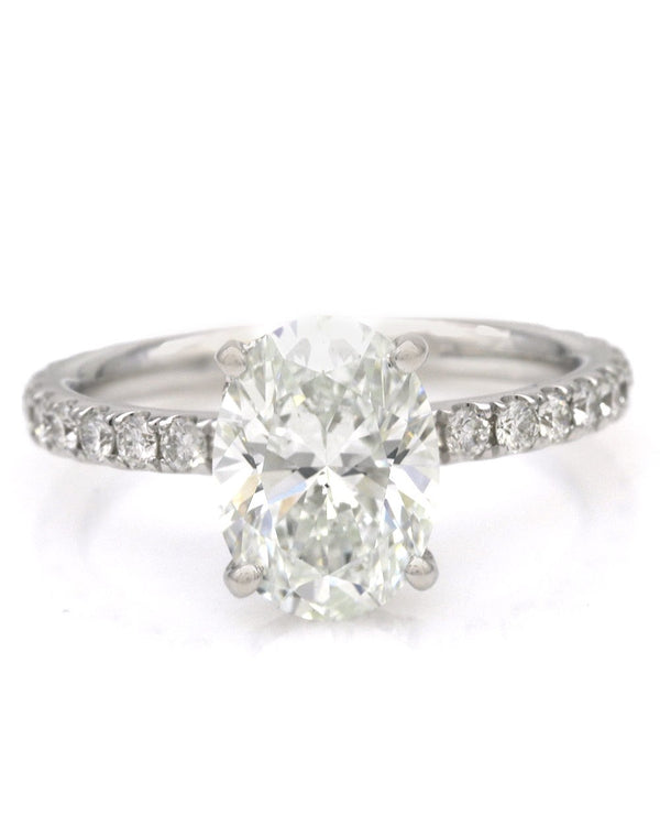 GIA Certified Oval Cut Diamond Solitaire in 18KW