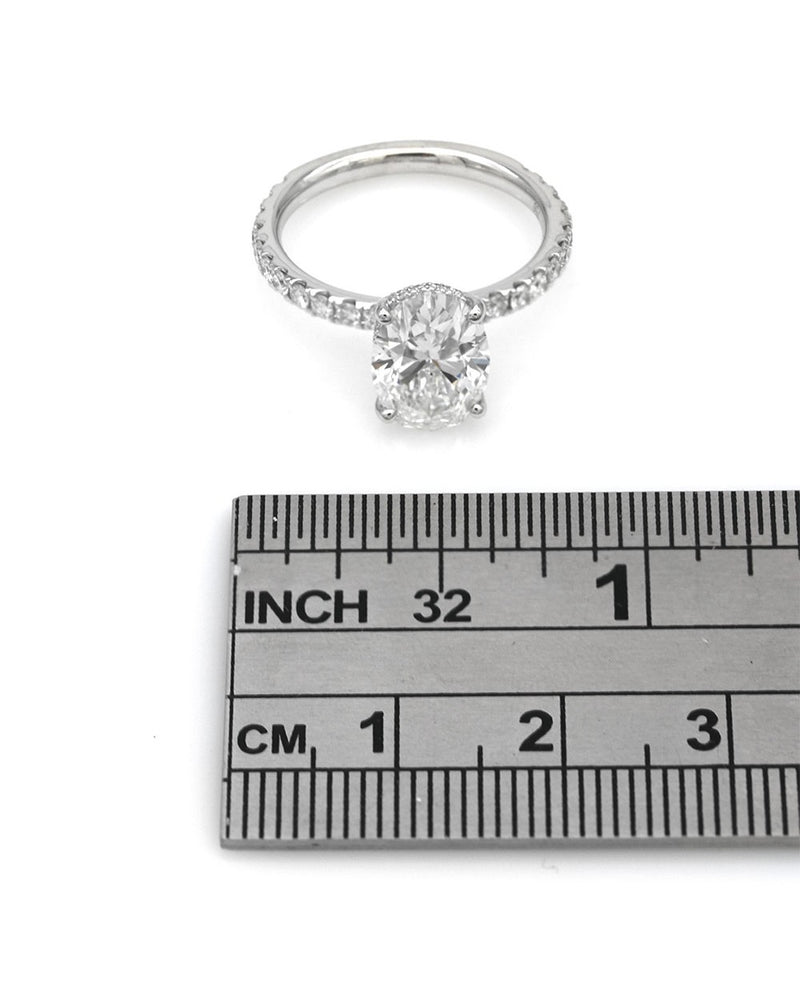 GIA Certified Oval Cut Diamond Solitaire in 18KW