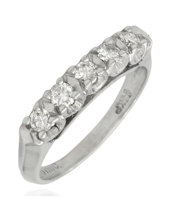 5 Stone Diamond Band in White Gold