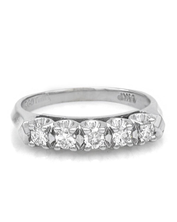 5 Stone Diamond Band in White Gold
