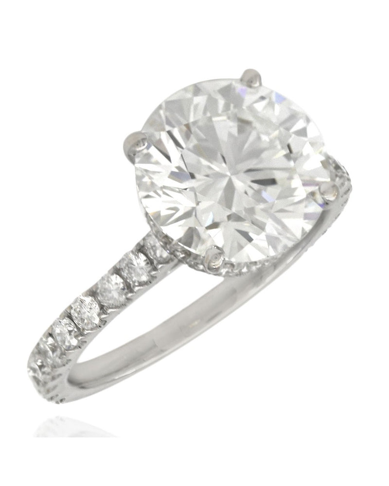 GIA Certified Round Brilliant Cut Diamond Solitaire Ring in 18KW