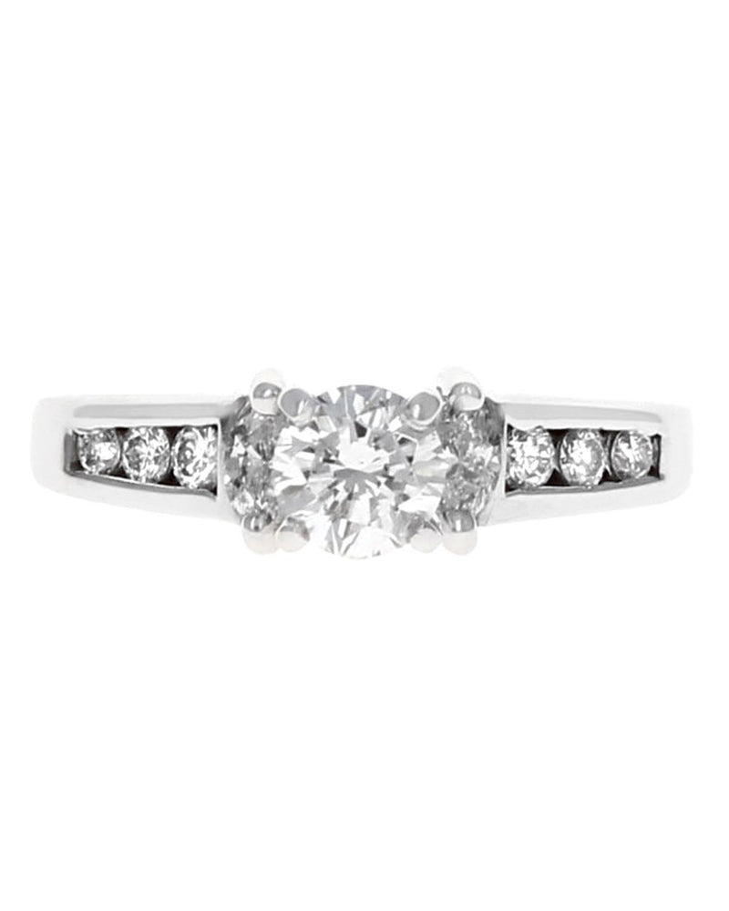 Round and Marquise Diamond Engagement Ring