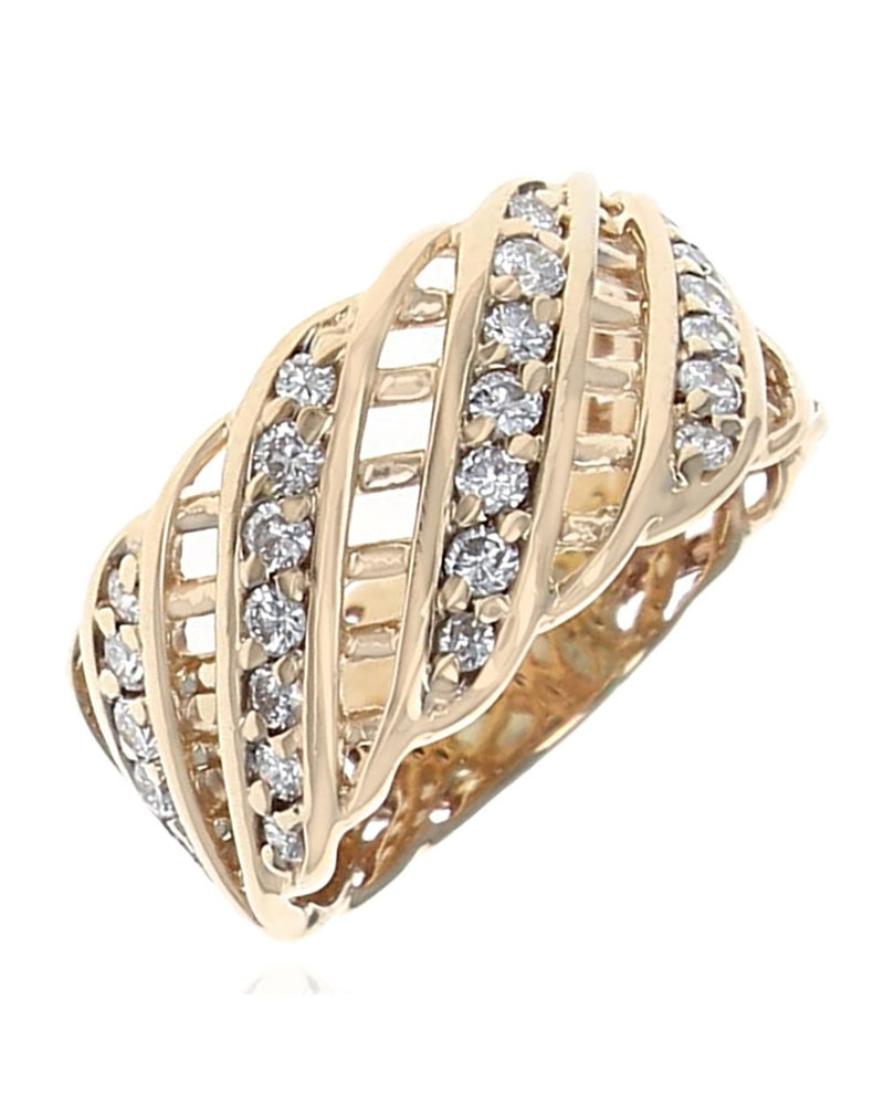 Diamond Lattice Band in Yellow Gold