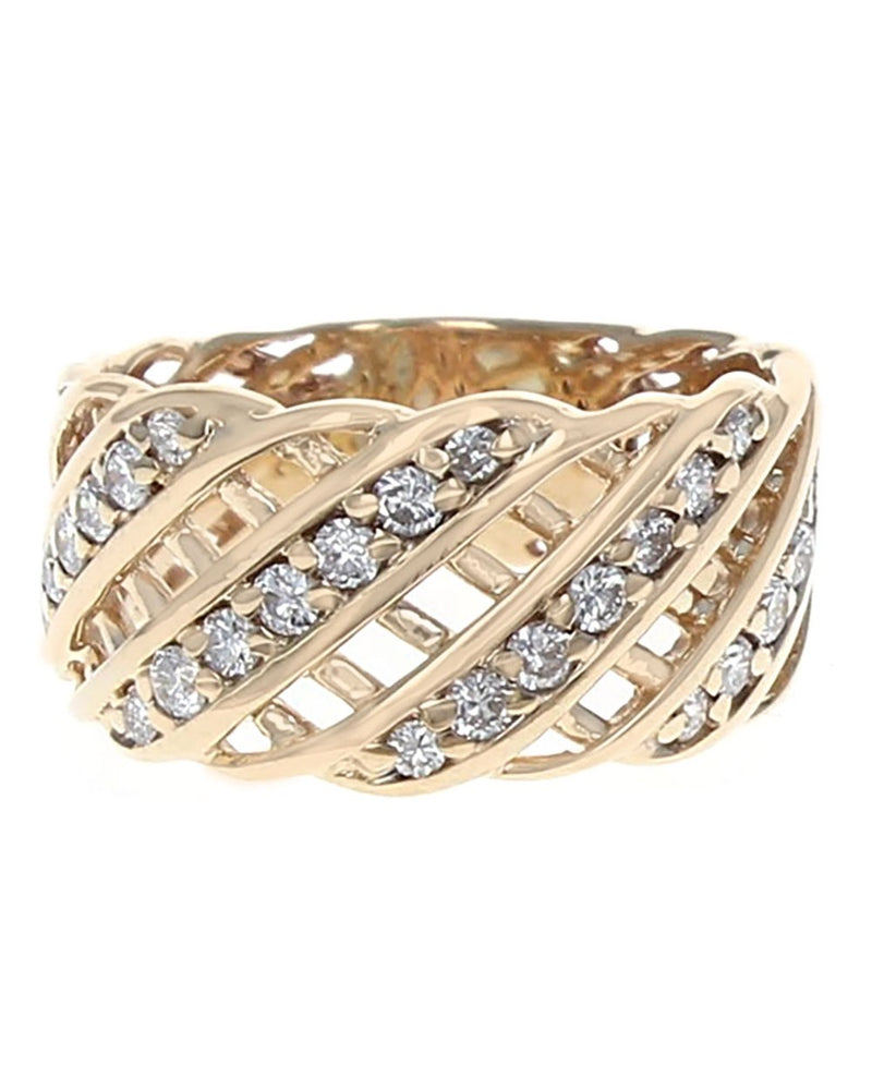 Diamond Lattice Band in Yellow Gold