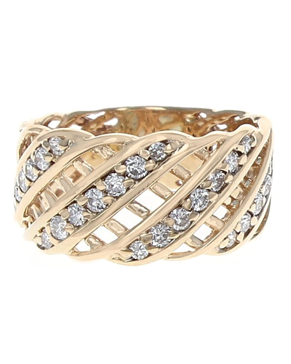 Diamond Lattice Band in Yellow Gold