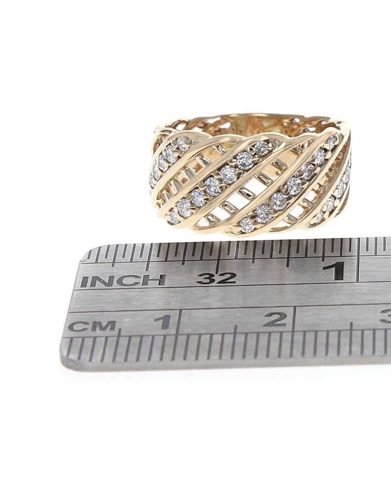 Diamond Lattice Band in Yellow Gold