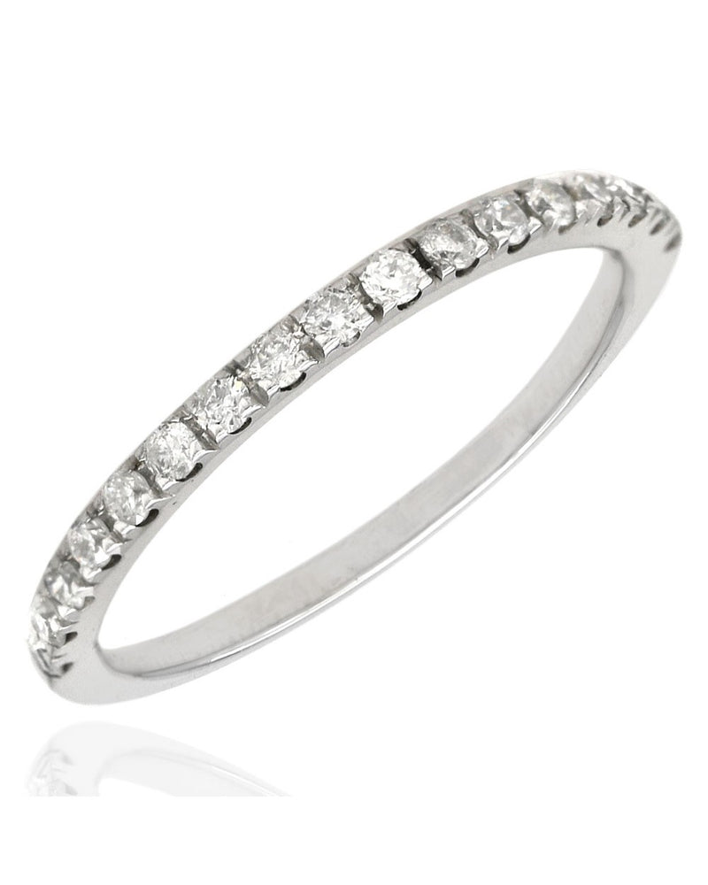 Thin Diamond Band in White Gold