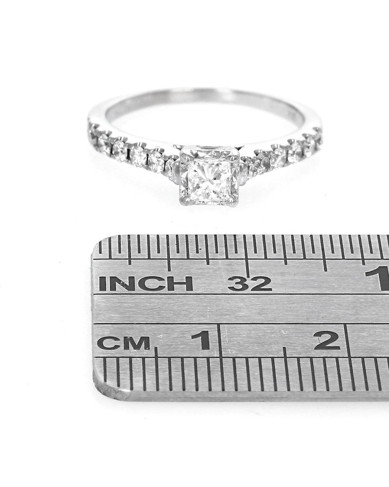 Princess Diamond Solitaire Round Diamond Engagement Ring