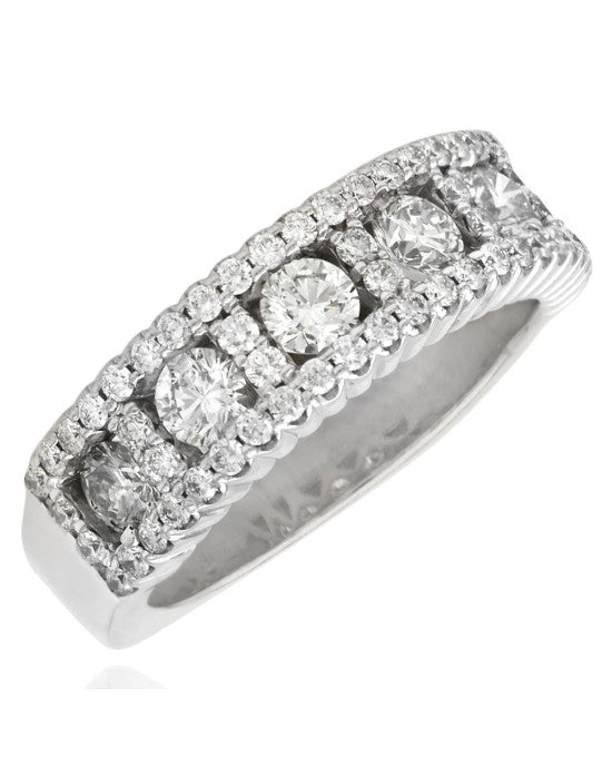 Diamond Box Band Ring in Gold