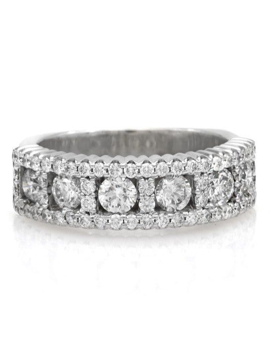 Diamond Box Band Ring in Gold