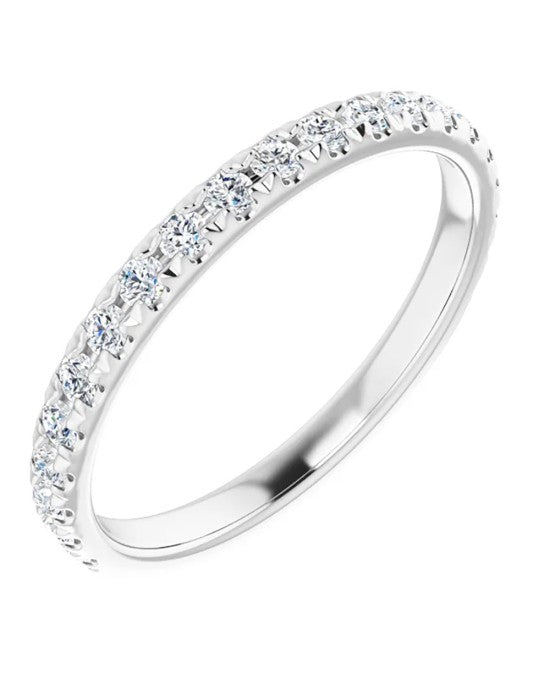 Scallop Edge Diamond Band in White Gold