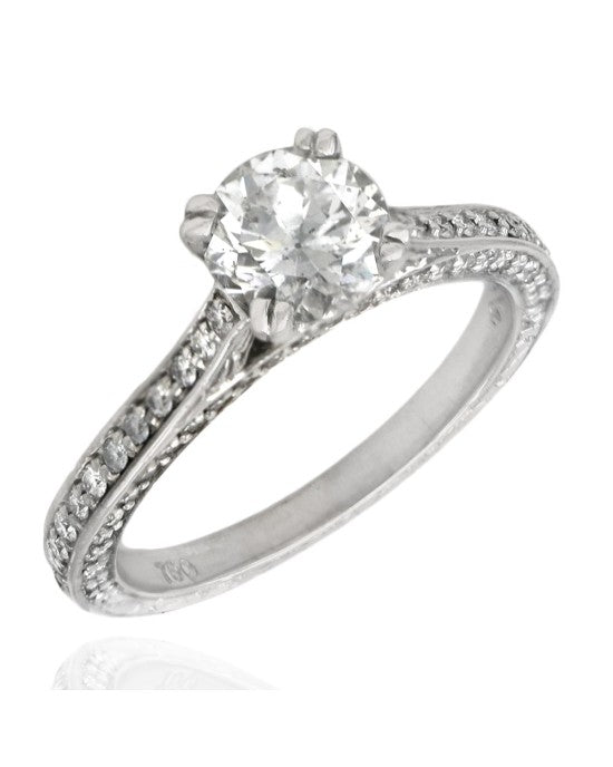 0.95ct Round Brilliant Diamond Engagement Ring